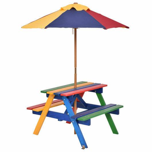 4 Seat Kids Picnic Table with Umbrella