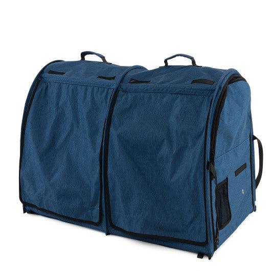 Double Compartment Pet Carrier with 2 Removable Hammocks-Navy