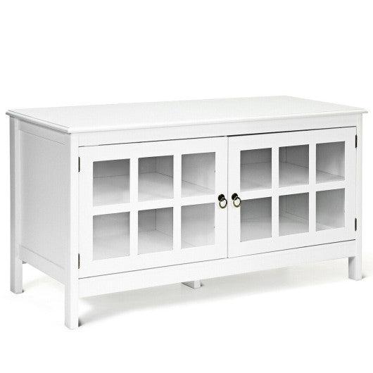 50 Inch Modern Wood Large TV Stand Entertainment Center for TV-White