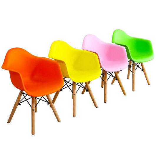 5 Piece Kids Mid-Century Colorful Table Chair Set